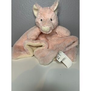 Pink Bunny Security Blanket Lovey Baby Comfort Plush Soft Toy